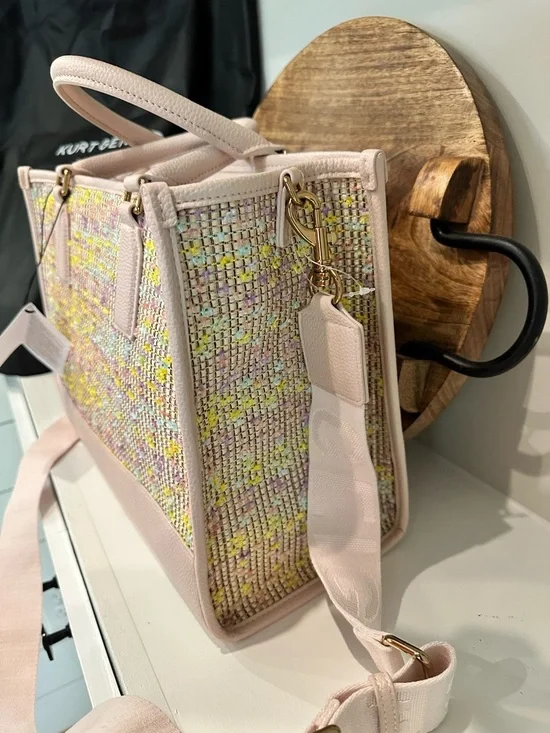 Kurt Geiger Pink Pastel Raffia Large Shopper Bag Tote - Picture 8 of 12